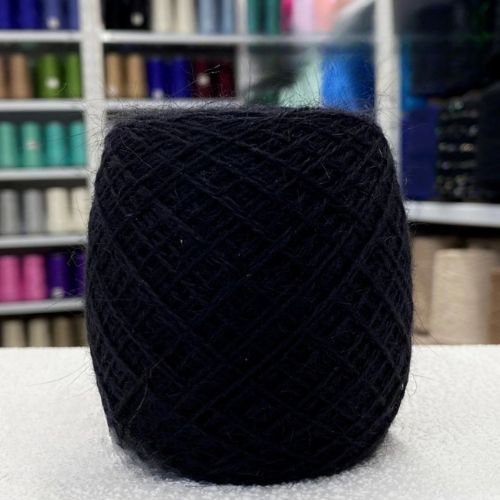 Angora yarn black, angora 80% yarn, Italy yarn, rabbit yarn, yarn for kitty cap, Italy Yarn 50g