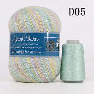 Long Plush 100% Mink Cashmere Knitting/Crochet Yarn - 50 grams + 20 grams -Anti-Pilling, Super Soft