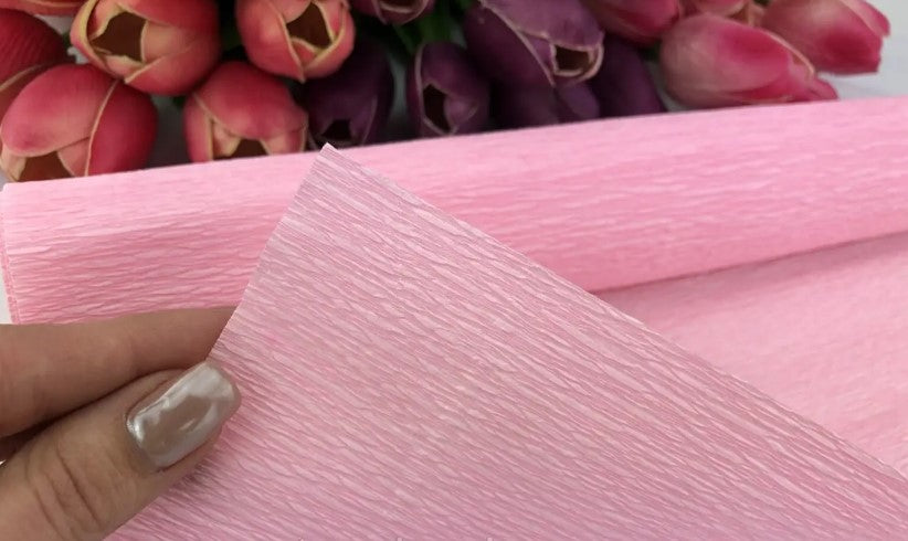 Premium 180g Italian Crepe Paper in Dusty Pink 17A3 Distant Drums Rose – Ideal for Giant Peonies and Wedding Decor