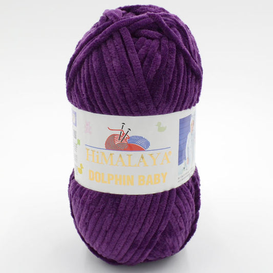 Himalaya Dolphin Baby Yarn - 100% Micro Polyester Chenille Yarn - Velvet & Chunky, Ideal for Baby Blankets, Amigurumi, and Plush Knitting