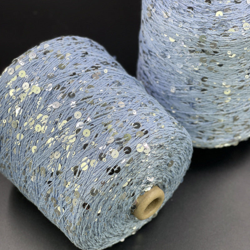 Yarn Royal sequin 3+6 mm - No. 020 Blue Silver