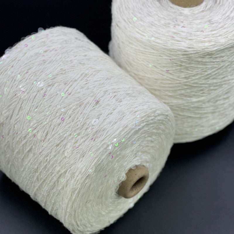 Yarn Royal sequin 3+6 mm - No. 005 White Snow