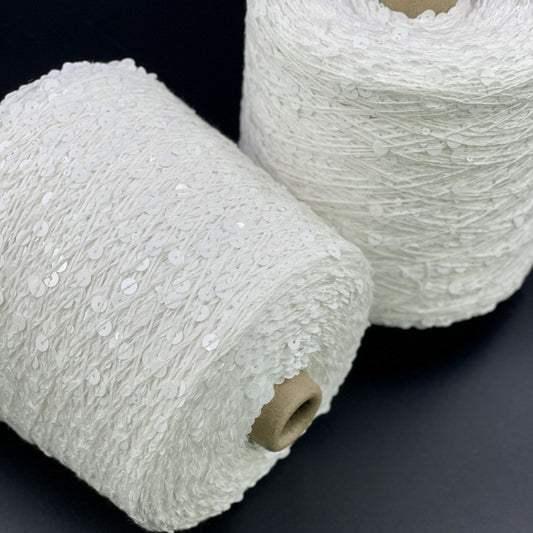 Yarn Royal sequin 3+6 mm - No. 023 White+White