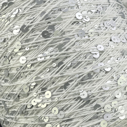 Yarn Royal sequin 3+6 mm - No. 009 White Silver