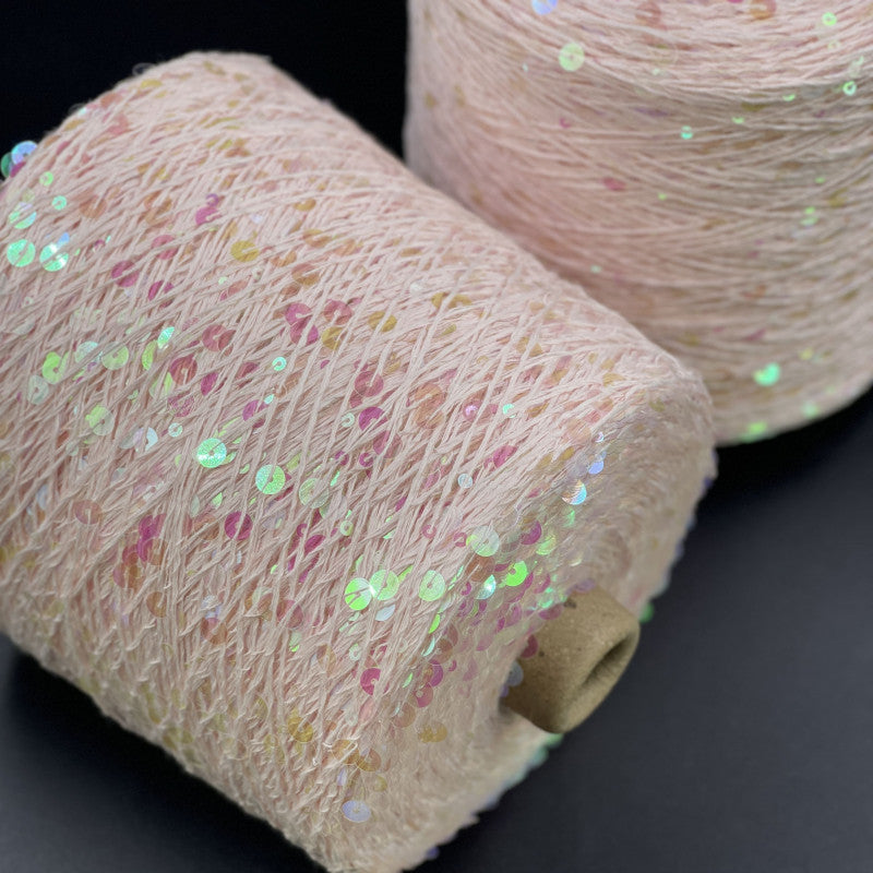 Yarn Royal sequin 3+6 mm - No. 006 Pink Transparent