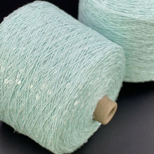 Yarn Royal sequin 3+6 mm - No. 035 Mint Transparent