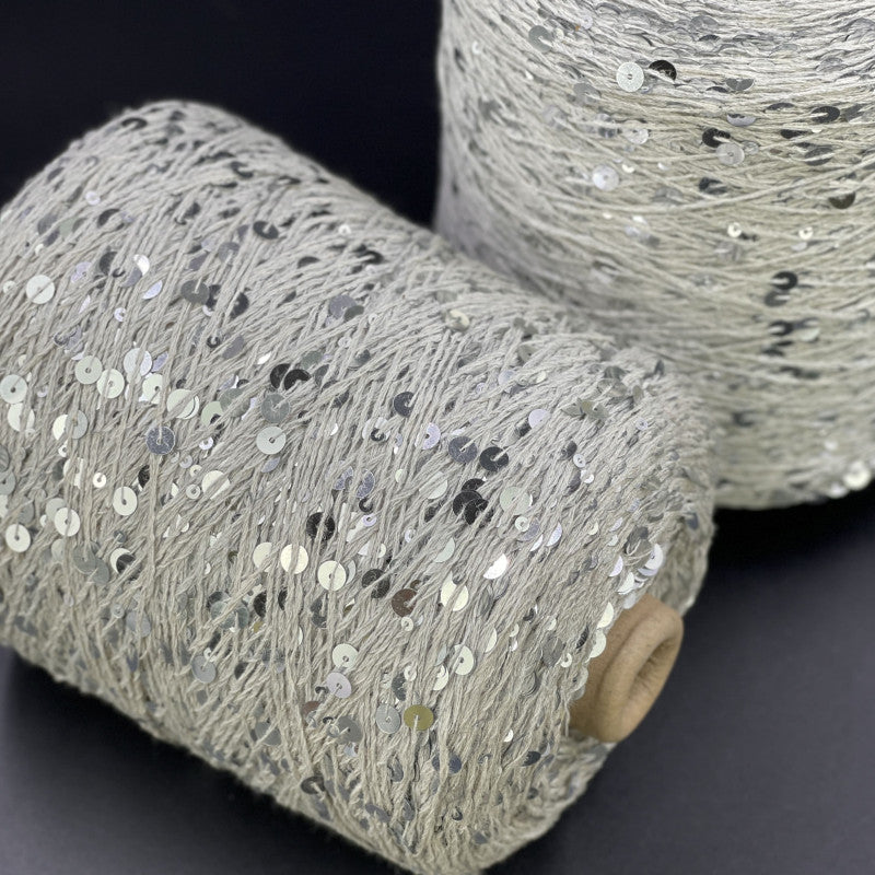 Yarn Royal sequin 3+6 mm - No. 026 Pearl Silver