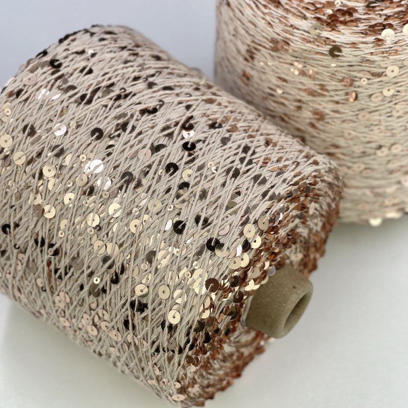 Yarn Royal sequin 3+6 mm - No. 012 Powder Champagne