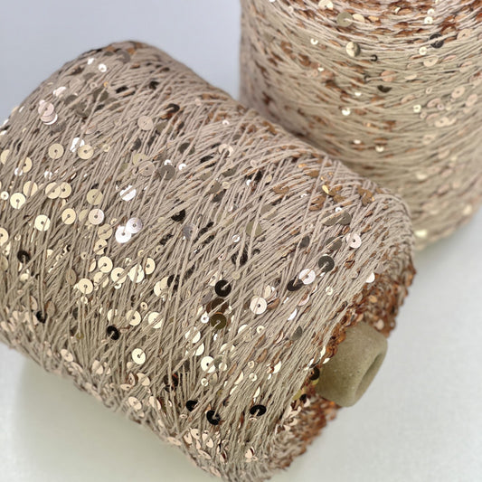 Yarn Royal sequin 3+6 mm - No. 019 Light Gold