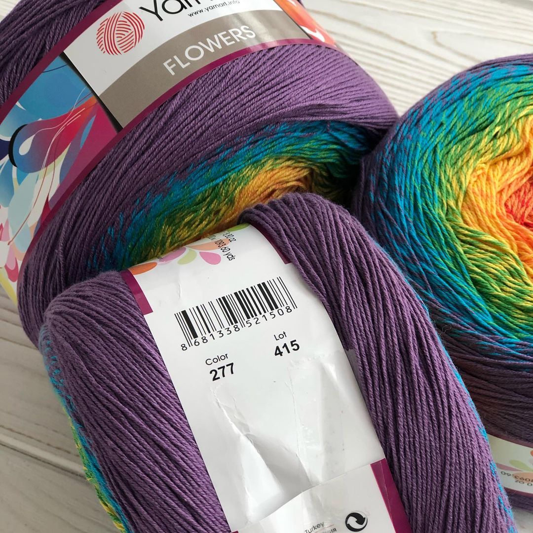 YarnArt Flowers Merino - Multicolor Knitting Yarn, Wool Yarn, Cake Yarn, Crocheting, Shawl Yarn,Poncho, 25% Wool, Acrylic,