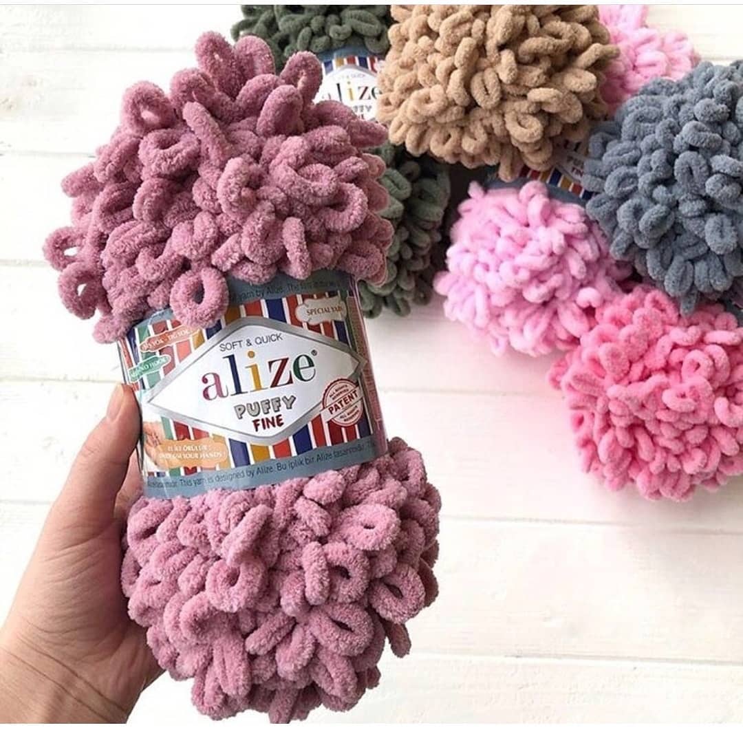 Alize Puffy,Blanket Yarn,Puffy Yarn,Soft Yarn,Hypoallergenic Lingerie,Baby Yarn,Loop Yarn,ChunkyYarn,No Needles No Hooks,Silky,Colorful Yarn