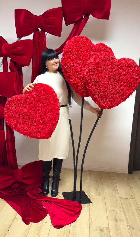 Ruffled Heart Set of 3 + 5 bows
