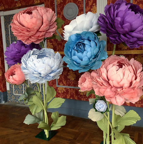 Large Paper Flowers Peony (Composition 5 flowers)