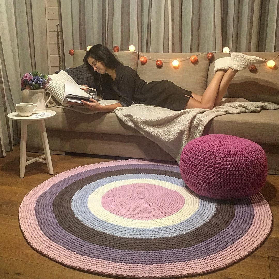 Cotton rug, chunky knit rug, cotton carpet
