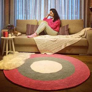 Cotton rug, chunky knit rug, cotton carpet