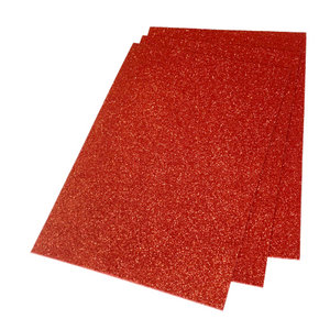 Glitter foam in sheets (2mm) color red - 0210
