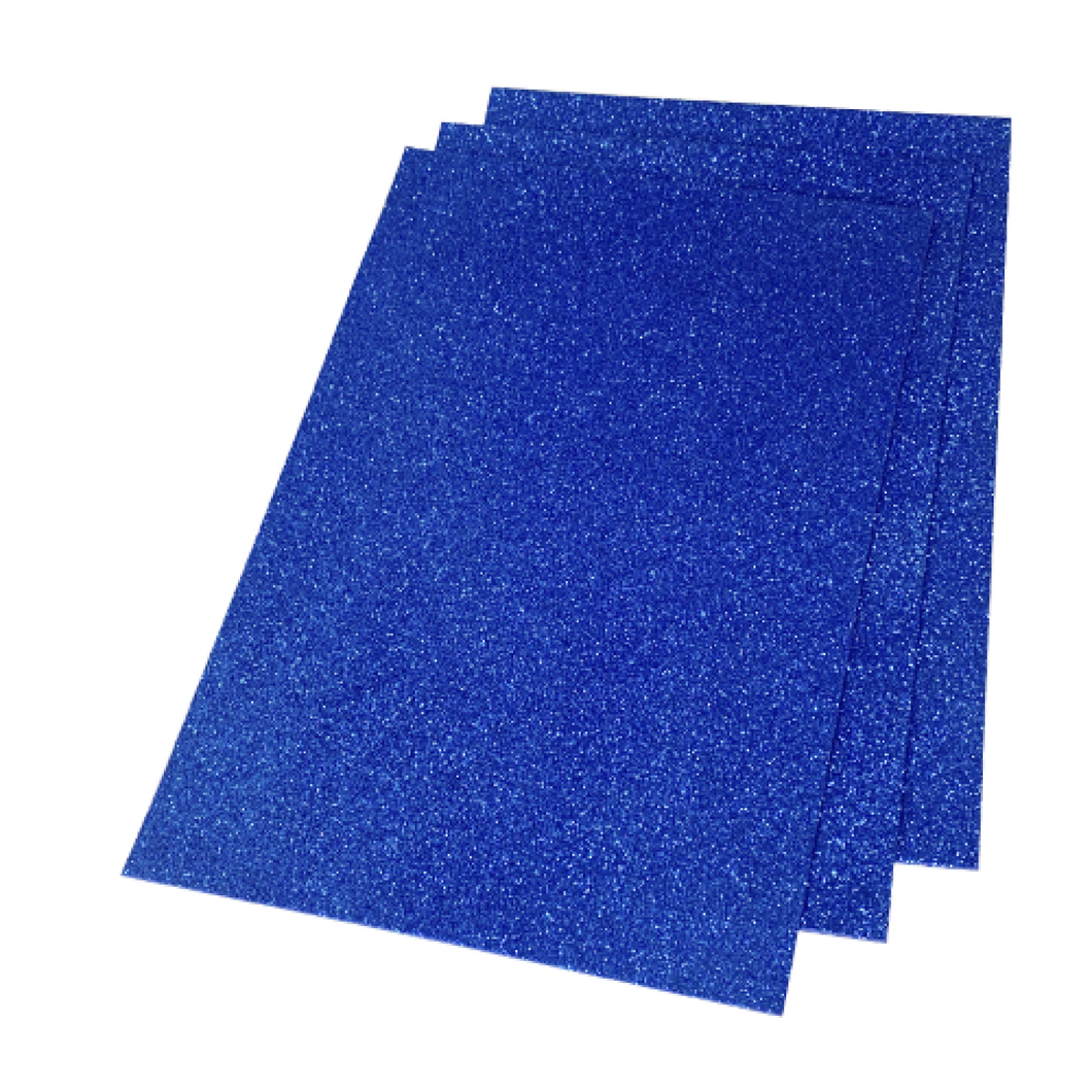 Glitter foam in sheets (2mm) color blue - 0202