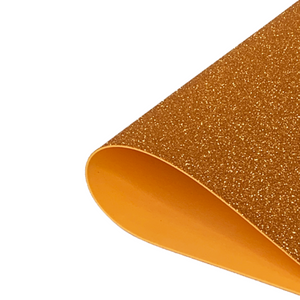 Glitter foam in sheets (2mm) color orange gold - 0204