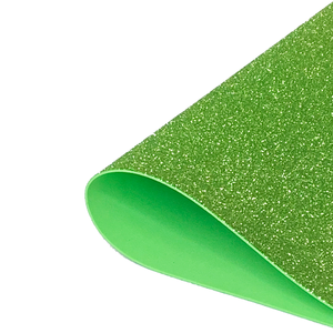 Glitter foam in sheets (2mm) color light green - 0211