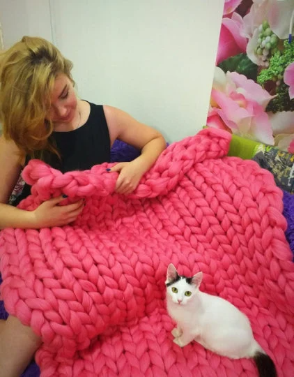 Super Chunky Blanket 80x80inc (203x203cm)
