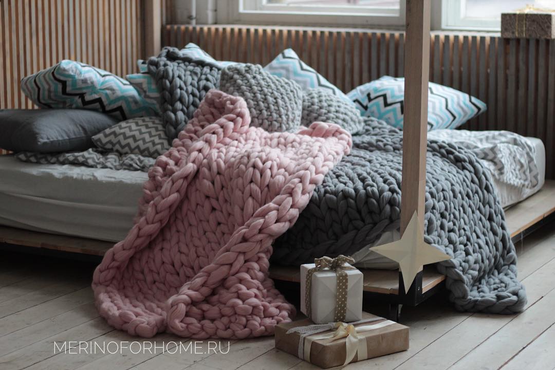 Chunky knit throw, Chunky knit blanket, giant knit blanket, merino wool blanket, chunky blanket, large knit blanket, big knit blanket 40x75inc (101x191cm)