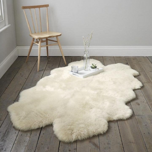 Genuine natural sheepskin rug 78x110 inches (12 skins)