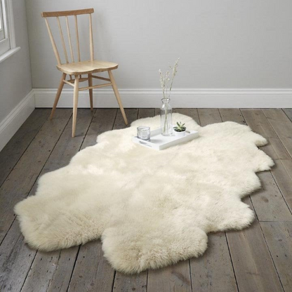 Genuine natural sheepskin rug 78x78 inches (8 skins)