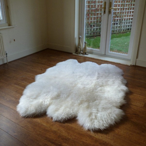 Genuine natural sheepskin rug 59x78 inches (6 skins)