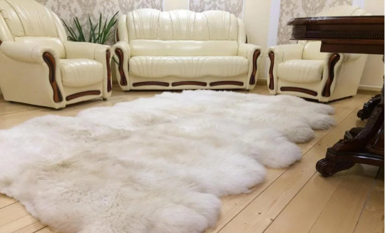 Sheepskin rug 78x24 inches (2 skins)