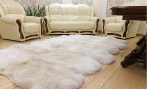 Genuine natural sheepskin rug 78x24 inches (2 skins)