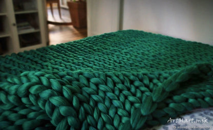 Arm knit blanket merino wool 40x50inc (101x127cm)