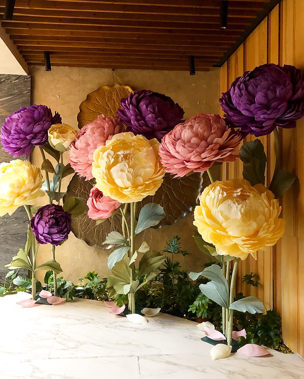 Large Paper Flower Peony (Composition 5 flowers)