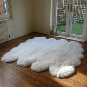 Genuine natural sheepskin rug 78x78 inches (8 skins)