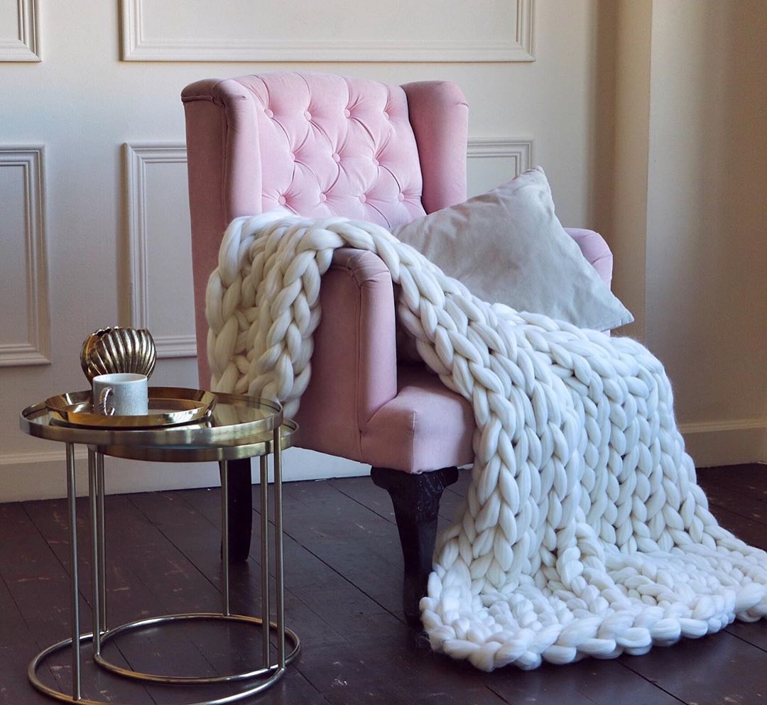 Woven Blanket, Big Knit Blanket, Large Knit Blanket, Chunky Blanket