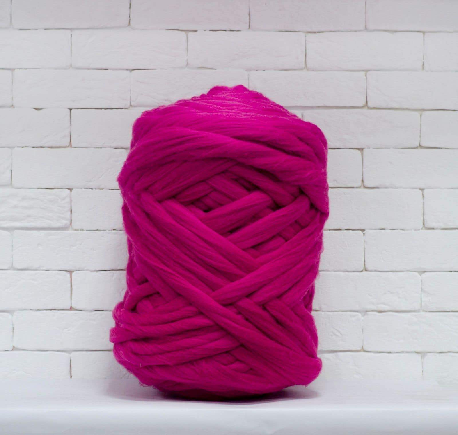 Merino Wool, Super Chunky Yarn - color from FUCHSIA