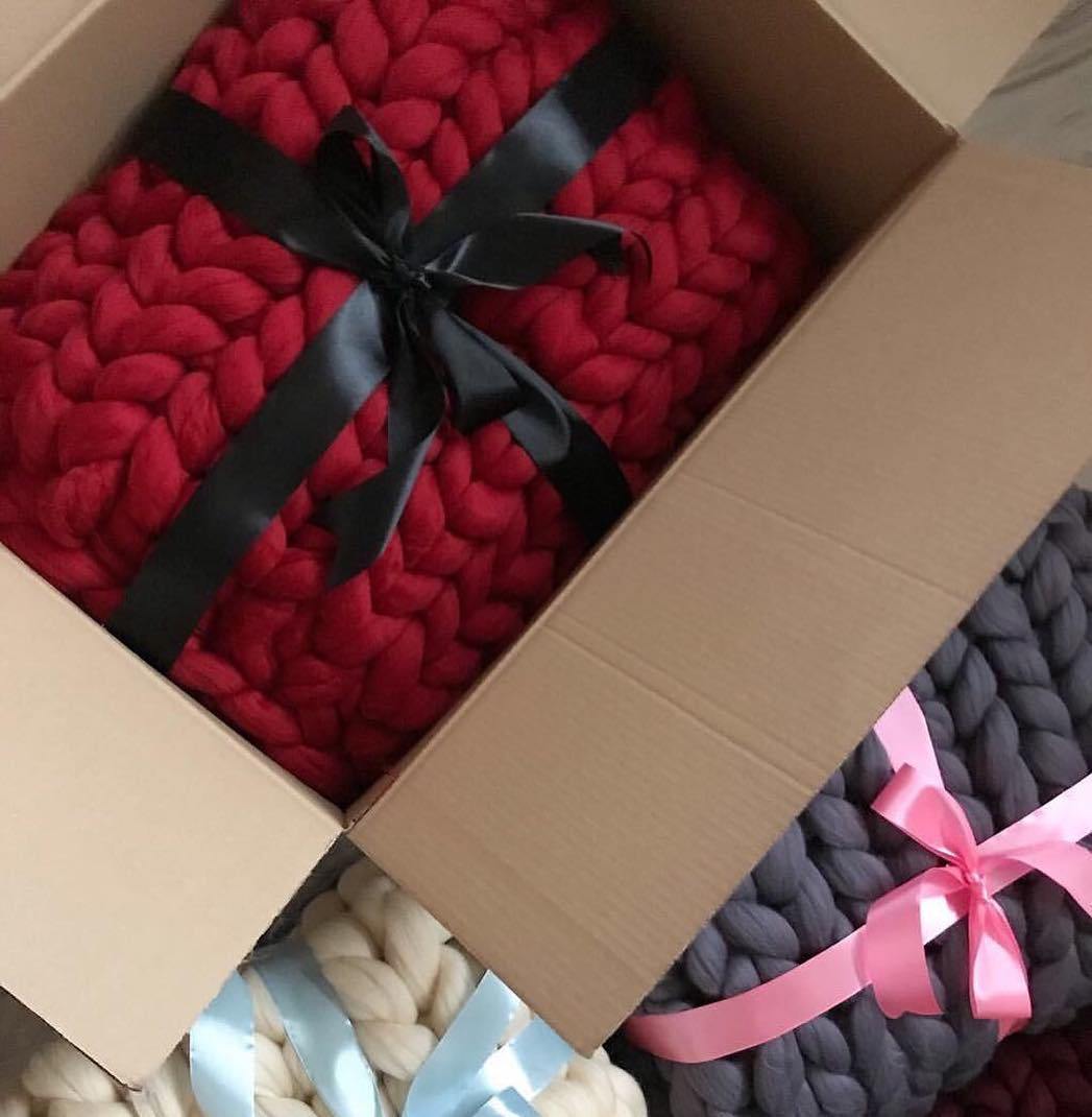 Oversized 50x50 inch wool throw hygge