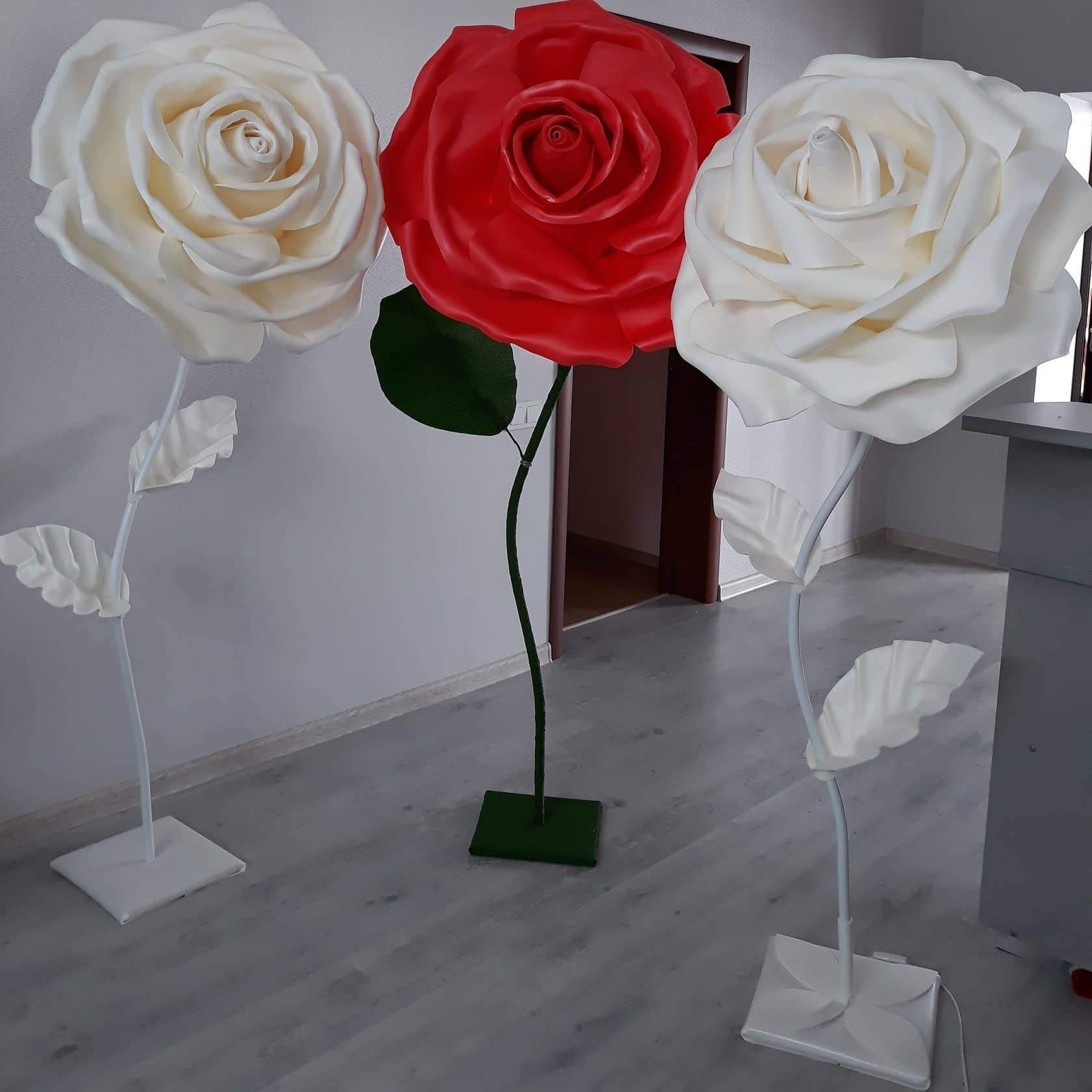 Large paper flowers - Interior rose 100 cm (3.3 ft) - FuzzyRoom
