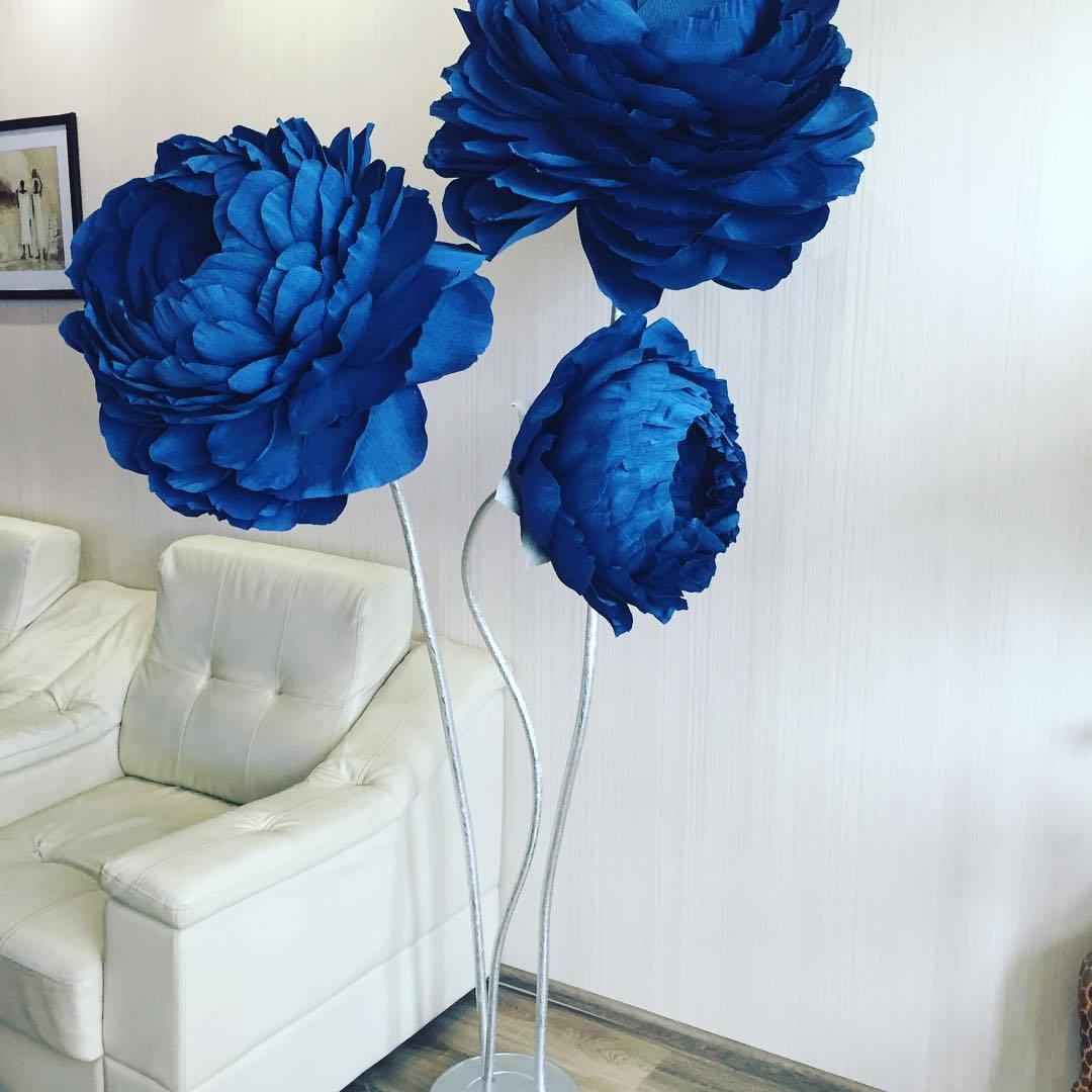 Large paper flowers. Interior peon - 100 cm (3.3 ft) - FuzzyRoom