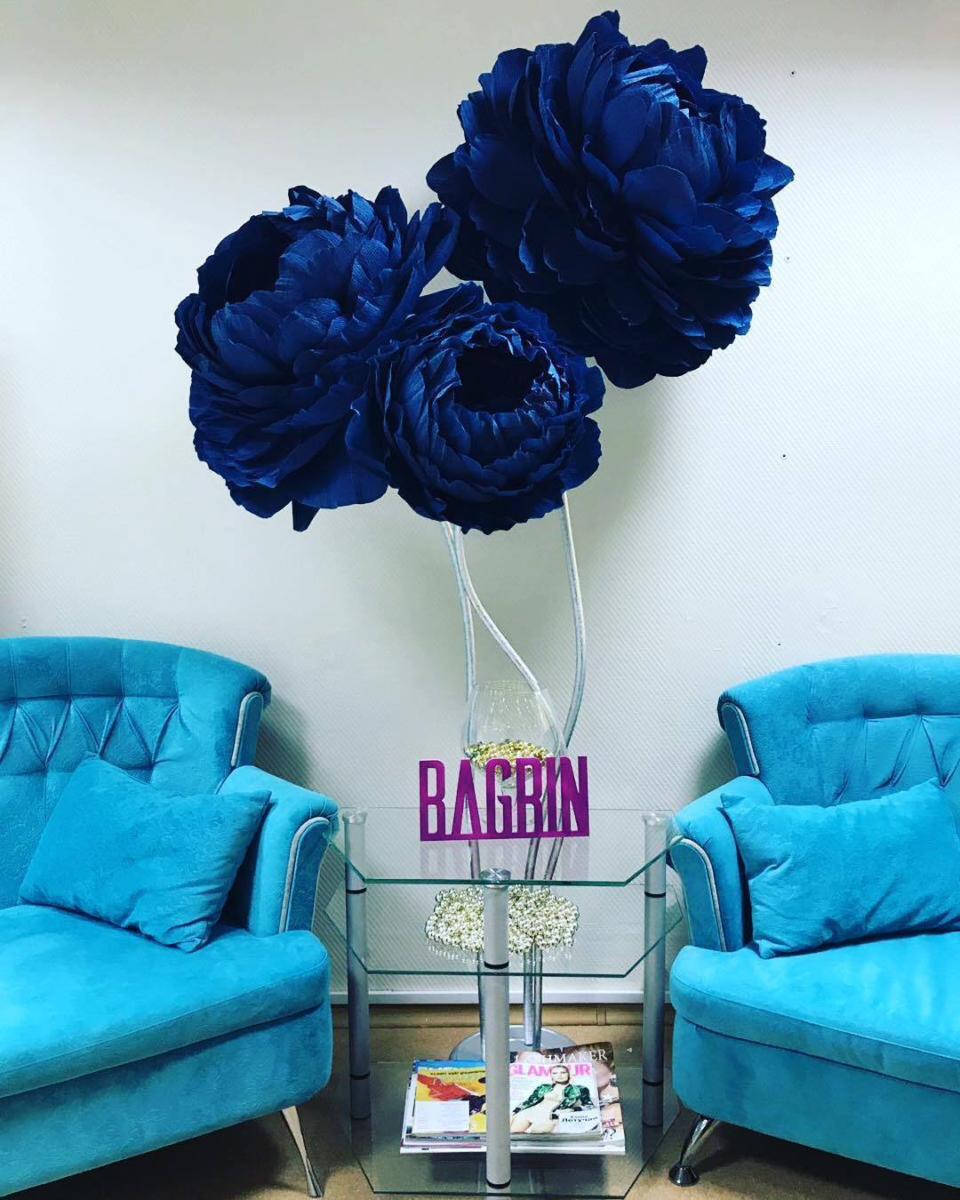 Large paper flowers. Interior peon - 100 cm (3.3 ft) - FuzzyRoom