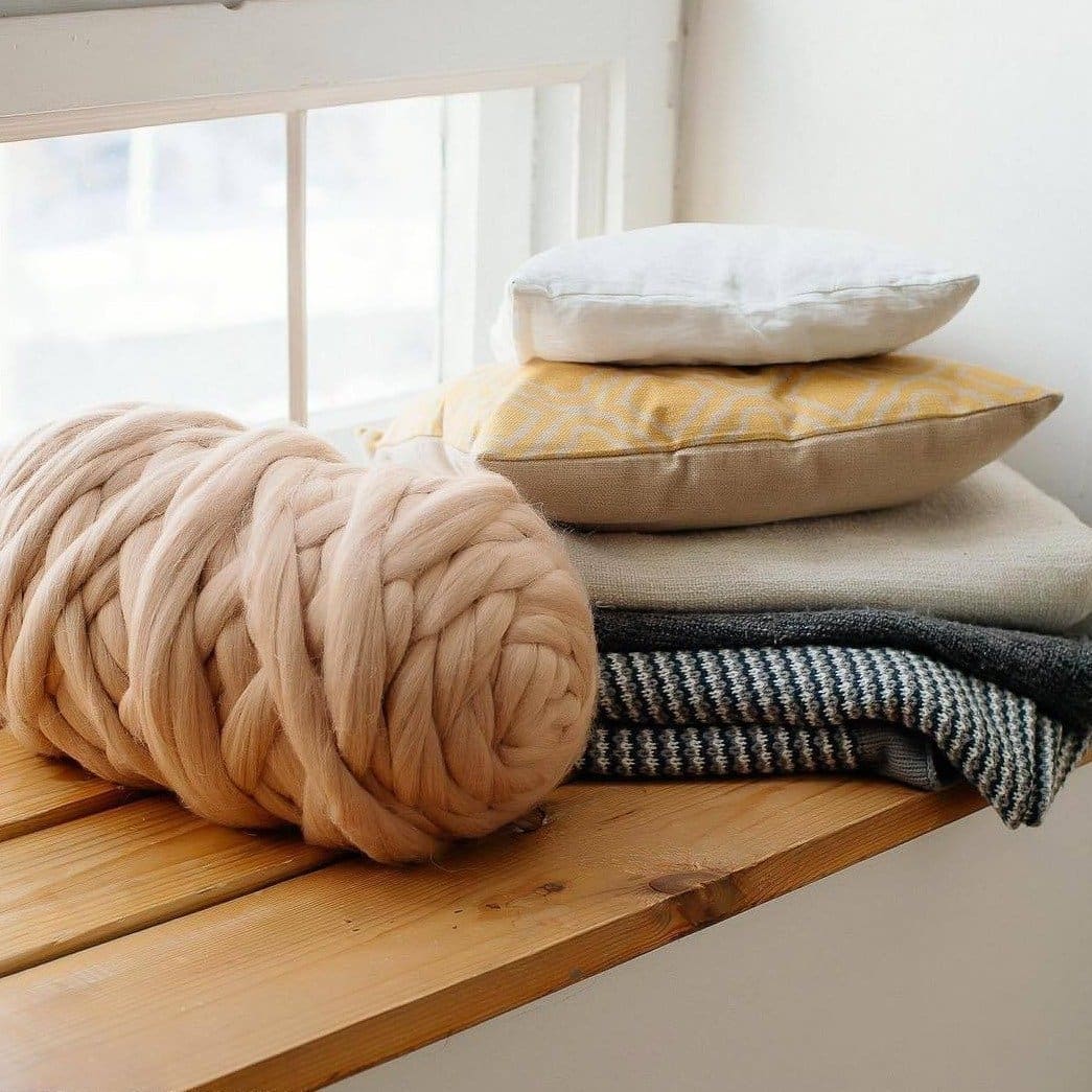 Merino Wool, Super Chunky Yarn - color from BEIGE - FuzzyRoom