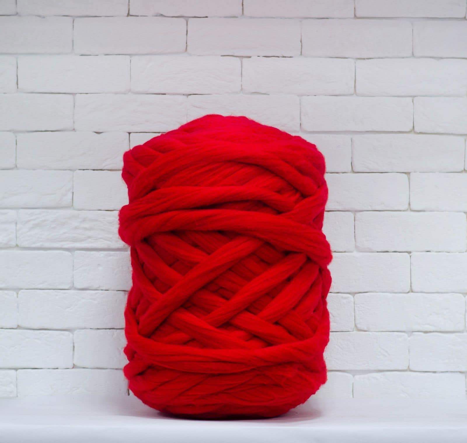 Merino Wool, Super Chunky Yarn - color from CARMINE - FuzzyRoom