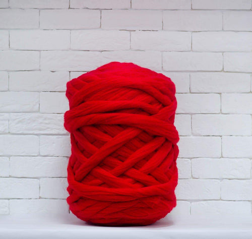 Merino Wool, Super Chunky Yarn - color from CARMINE - FuzzyRoom