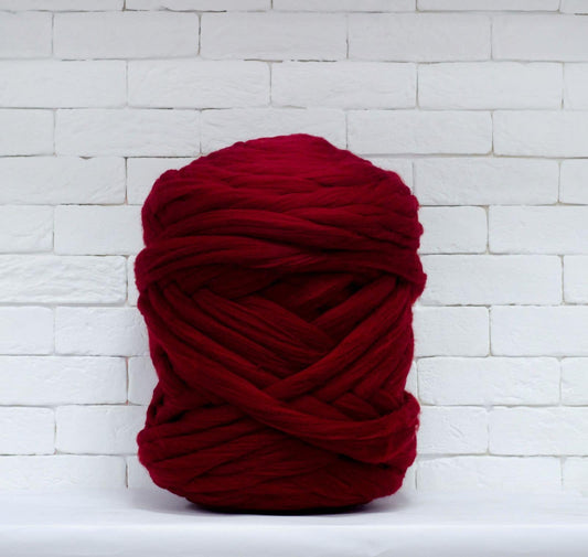 Merino Wool, Super Chunky Yarn - color from DARK GARNET - FuzzyRoom