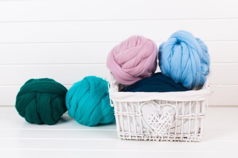 Merino Wool, Super Chunky Yarn - color from DARK MARENGO - FuzzyRoom