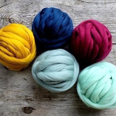 Merino Wool, Super Chunky Yarn - color from EGGPLANT - FuzzyRoom