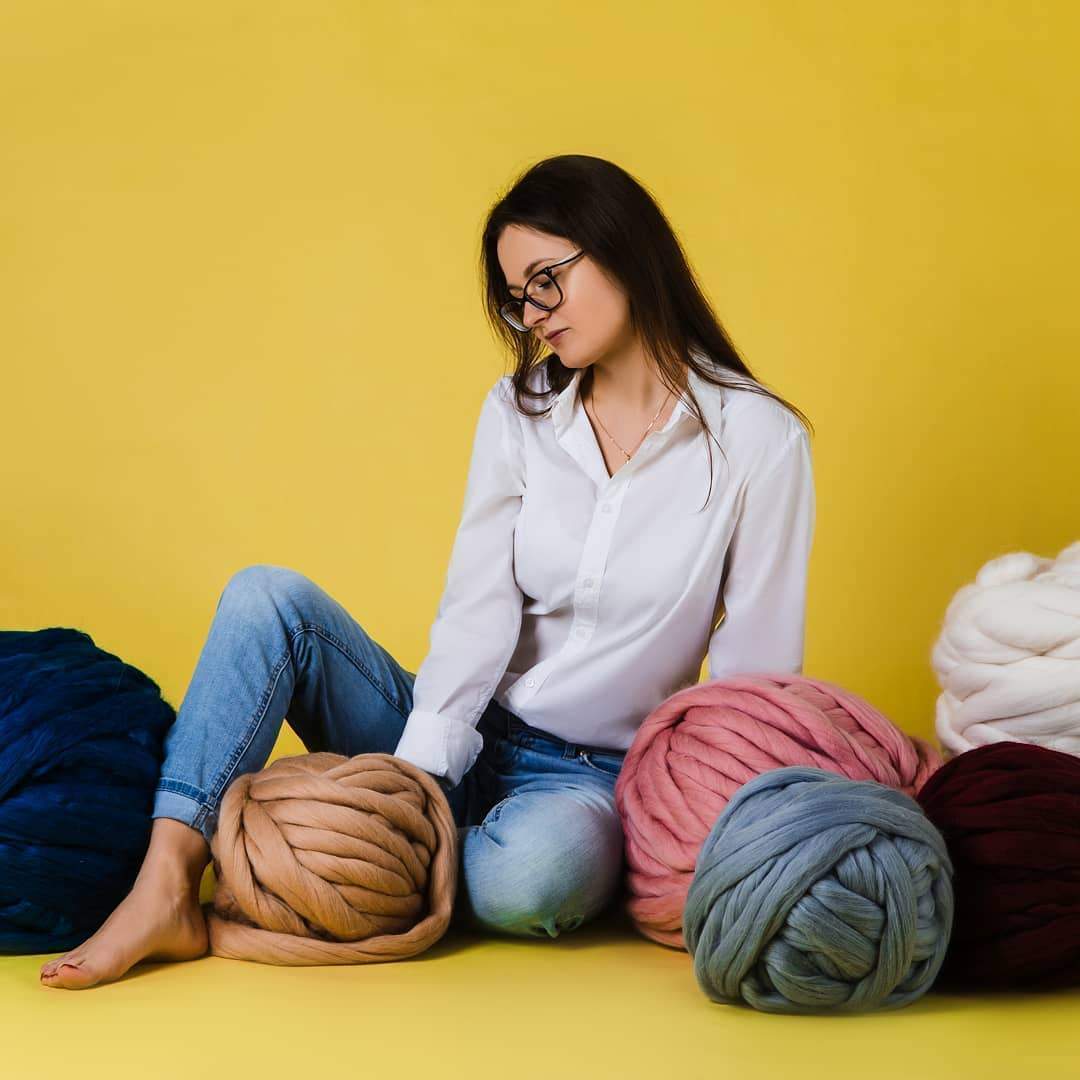 Merino Wool, Super Chunky Yarn - color from LEMON - FuzzyRoom