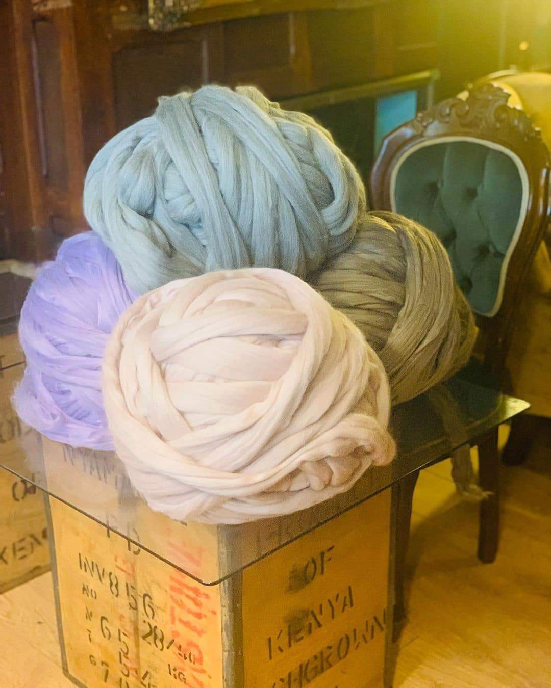 Merino Wool, Super Chunky Yarn - color from ORCHID - FuzzyRoom