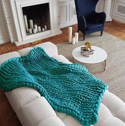 Arm knit blanket merino wool 50x60inc (127x152cm)