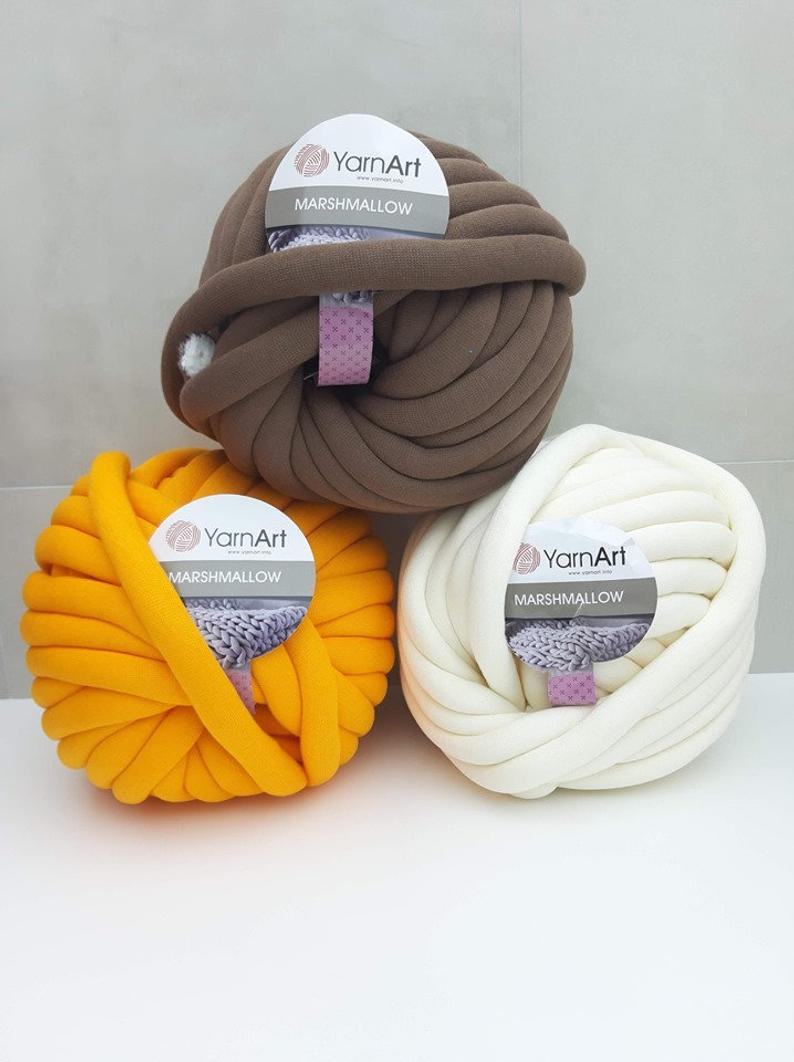 Chunky yarn Arm knitting yarn Chunky cotton yarn Tube yarn 32 yd Giant yarn Chunky knit Super bulky yarn Big yarn YarnArt Marshmallow