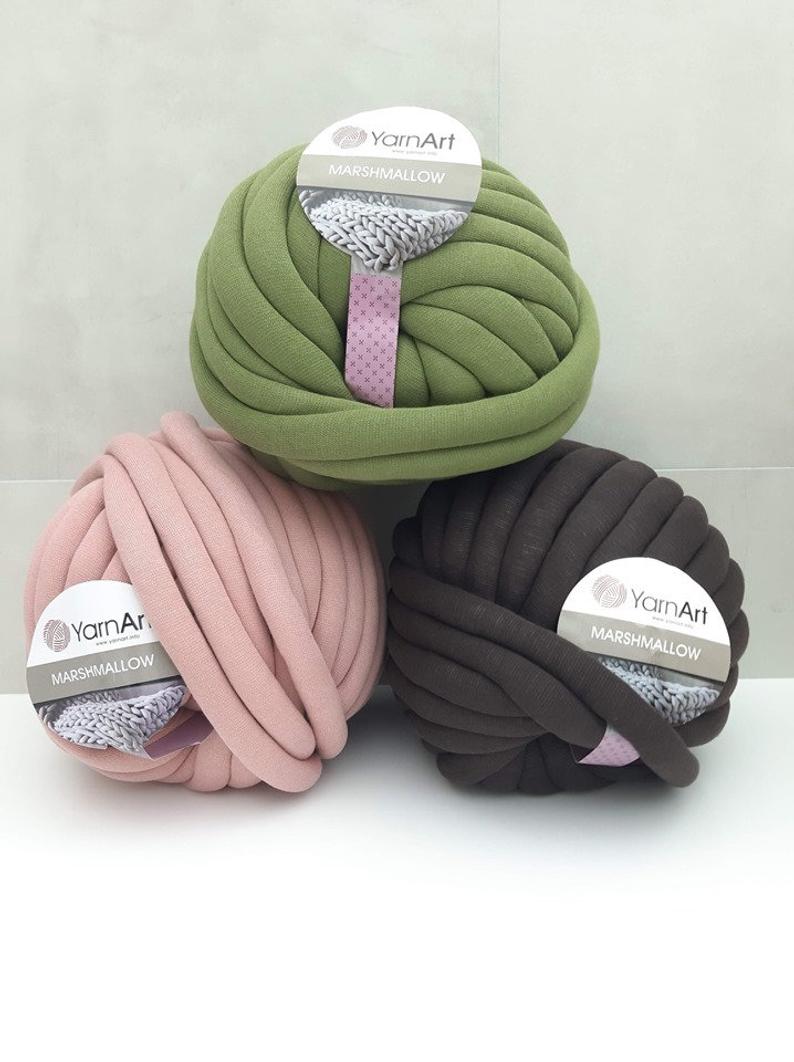 CHUNKY ARM KNIT Yarn, Arm Knit, Cotton Roving Yarn, Giant Knitting Yarn, Big Yarn, Cotton Roving Cotton Fiber YarnArt Marshmallow Bulky Yarn
